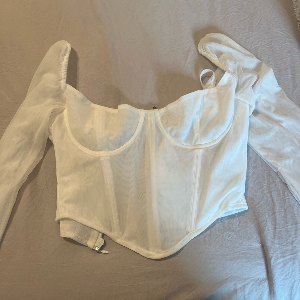 Never Worn White Fox Crop Top